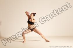 Underwear Martial art Woman White Moving poses Average long colored Dynamic poses Academic